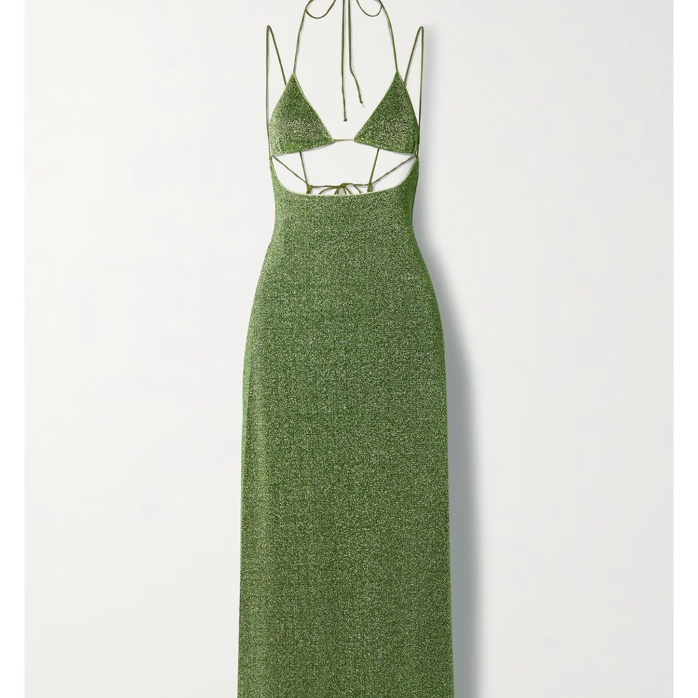 Oseree lumiere knit dress in green